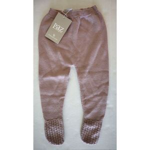 Paz Rodriguez 016-110052 Baby Girl Sz 6M Mist Pink Wool-Knit Footie Leggings